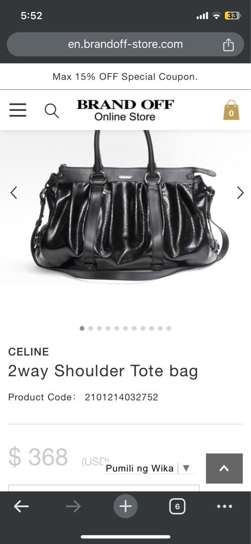 Authentic Celine Paris 2-Way XL Bag (Category: Luxury Bags & Wallets) located in Manila. Submitted by thecluttershop_2018 (Listing ID 1277483922, Image 2). Description: Guaranteed authentic; moneyback if proven fake. Just make an offer, maybe we can meet halfway! XL tote bag only, the sling I can provide maybe a replacement as I used this as hand carry. The design is closely similar to Miu Miu Vitello. Light scratches on some parts but I’ll try t
