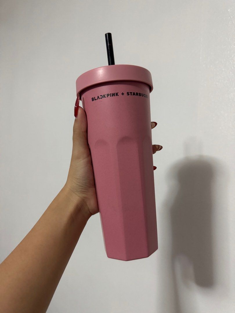 Blackpink x Starbucks Pink Tumbler (Original), Furniture & Home Living