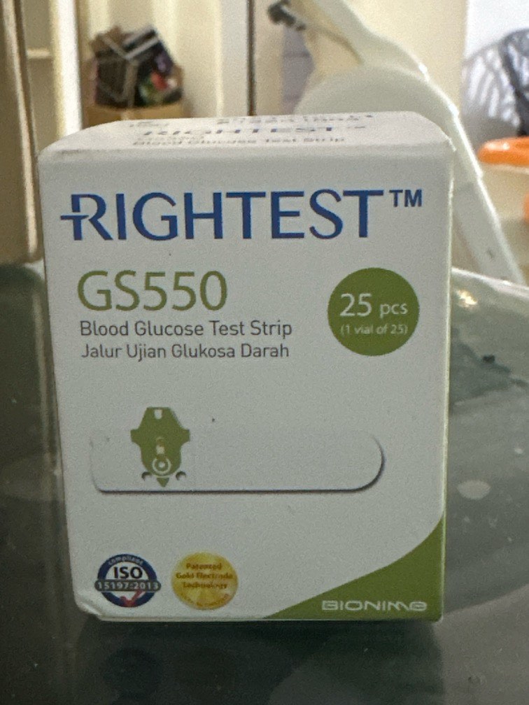 Blood Glucose Test Strips Rightest GS550, Health & Nutrition, Medical ...