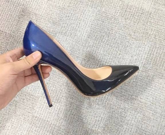 blue ombre 12cm heels men women size 44 Women s Fashion
