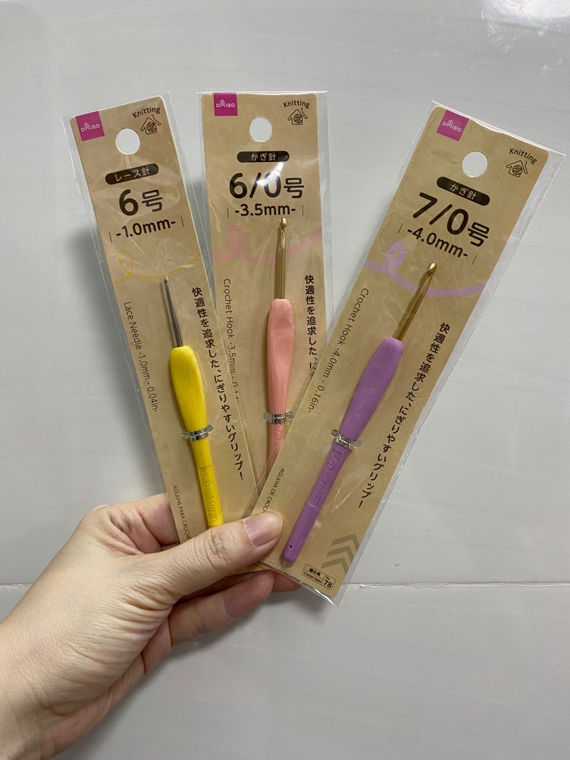 BN Brand New Daiso Japan Crochet Hook 1mm 3.5mm 4mm, Hobbies & Toys,  Stationery & Craft, Craft Supplies & Tools on Carousell