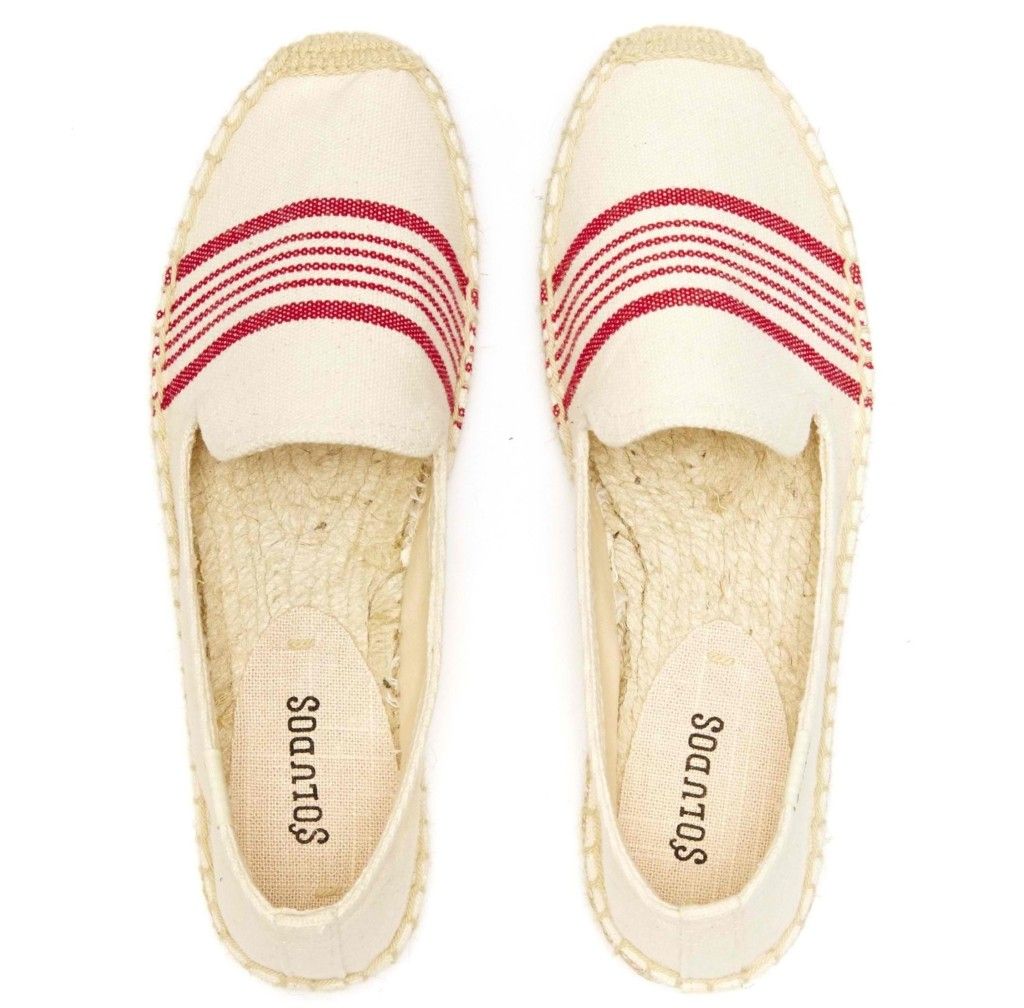 Red and white striped espadrilles clearance
