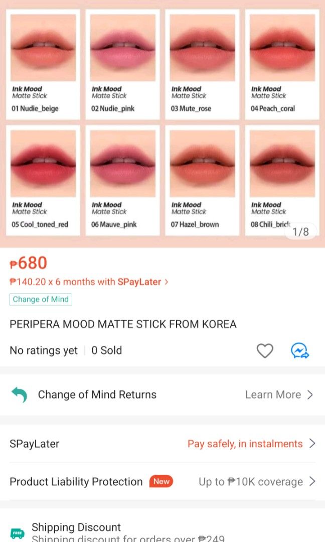 Brand New: Peripera Ink Matte Lipstick, Beauty & Personal Care, Face ...