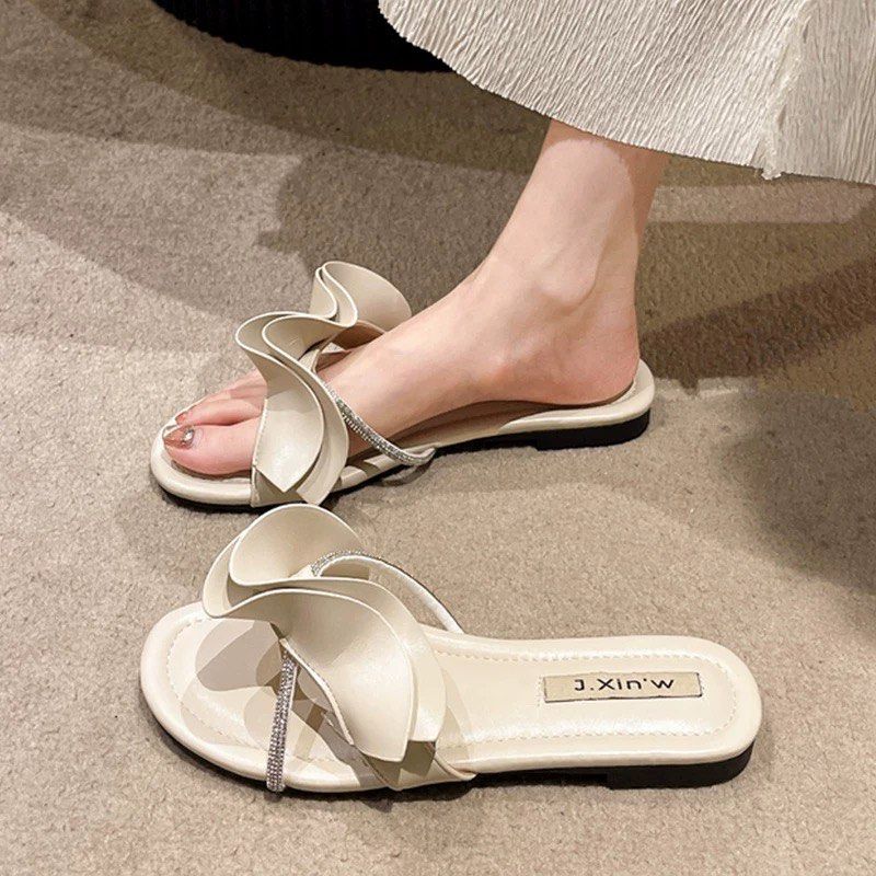 White top rhinestone sandals