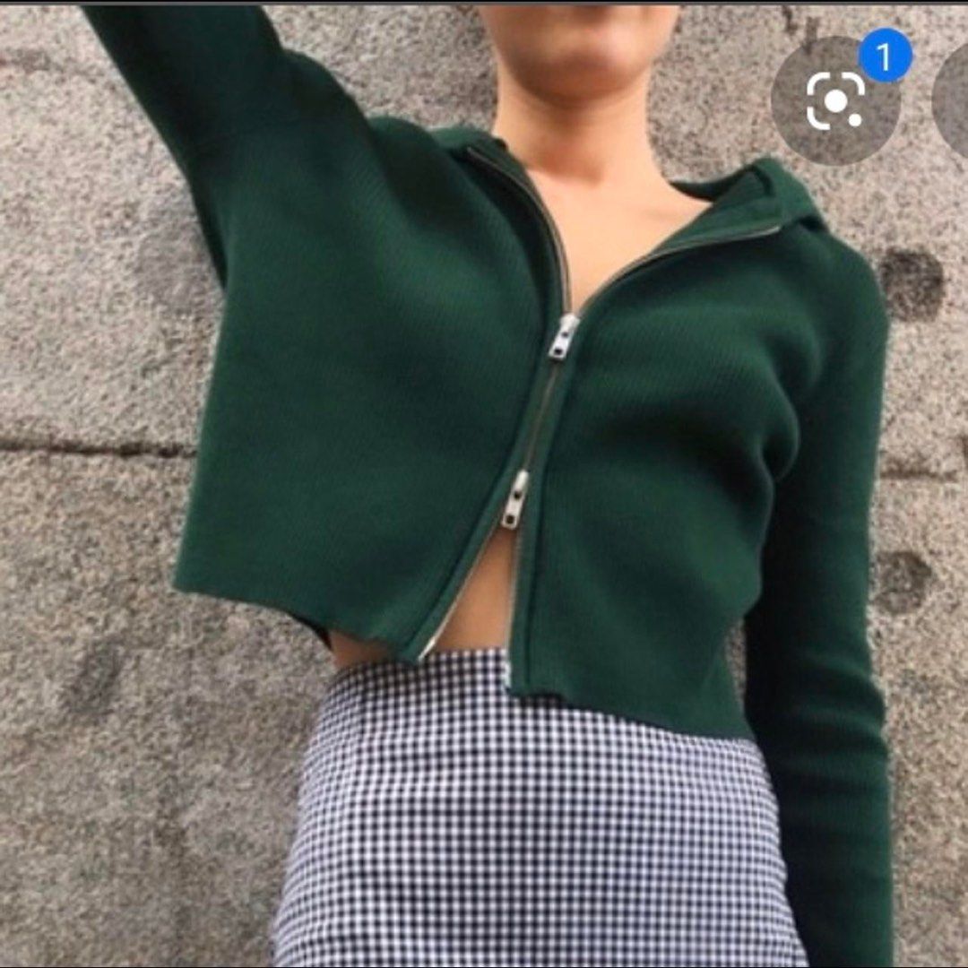 brandy melville forest green arden hoodie Women s Fashion Tops Longsleeves on Carousell