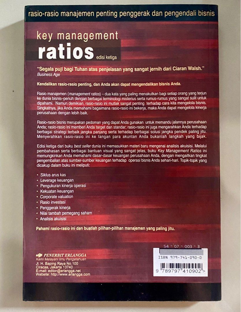 BUKU key management ratios edisi ketiga, Buku & Alat Tulis, Buku di ...