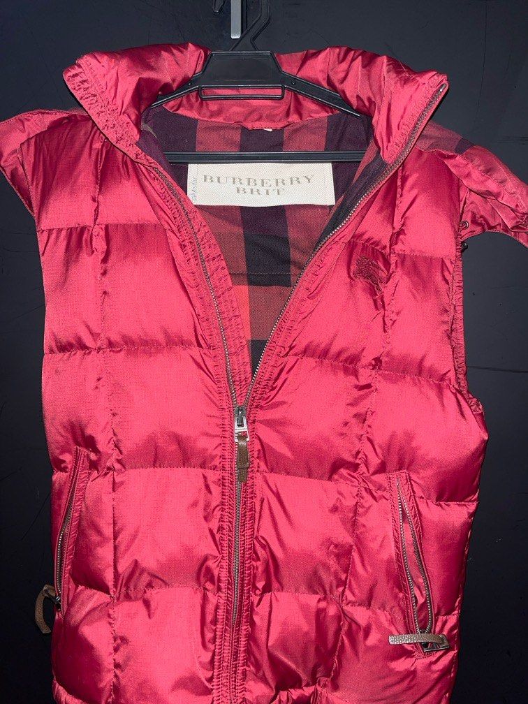 Burberry vest mens red deals