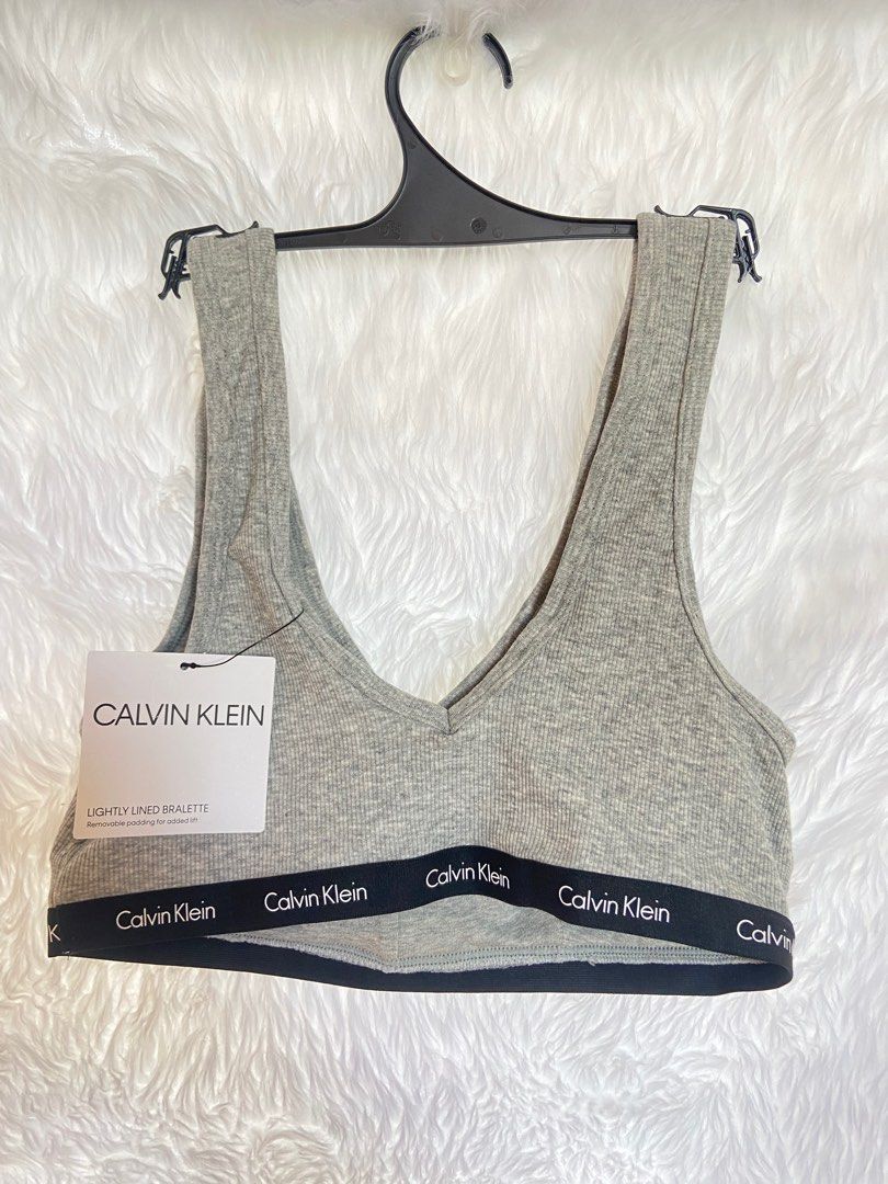 Calvin klein sports bra padded, black underlining- grey -medium