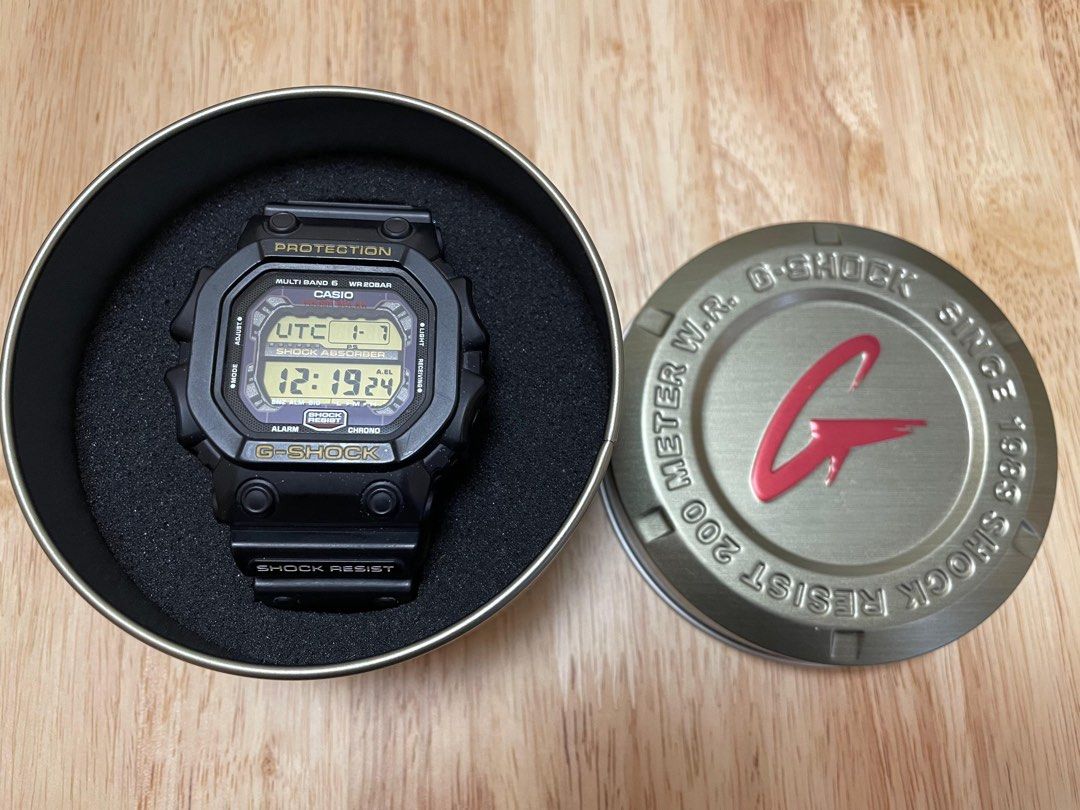 Casio G-shock GXW-56-1b 黑色黃面大隻佬(電波), 男裝, 手錶及配件