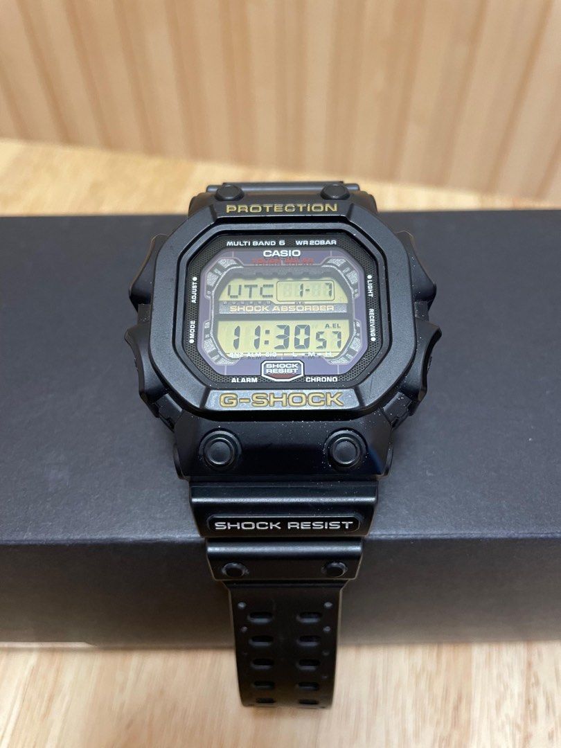 Casio G-shock GXW-56-1b 黑色黃面大隻佬(電波), 男裝, 手錶及配件