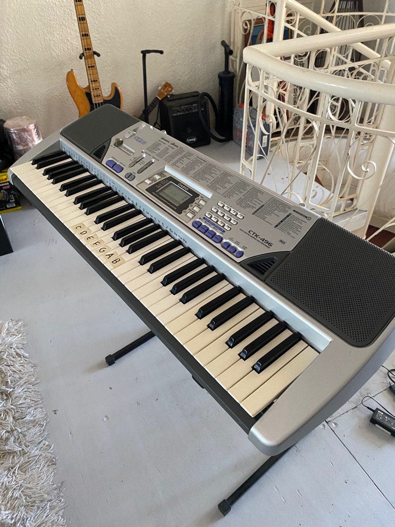 Casio Keyboard CTK496 with Stand, Hobbies & Toys, Music & Media