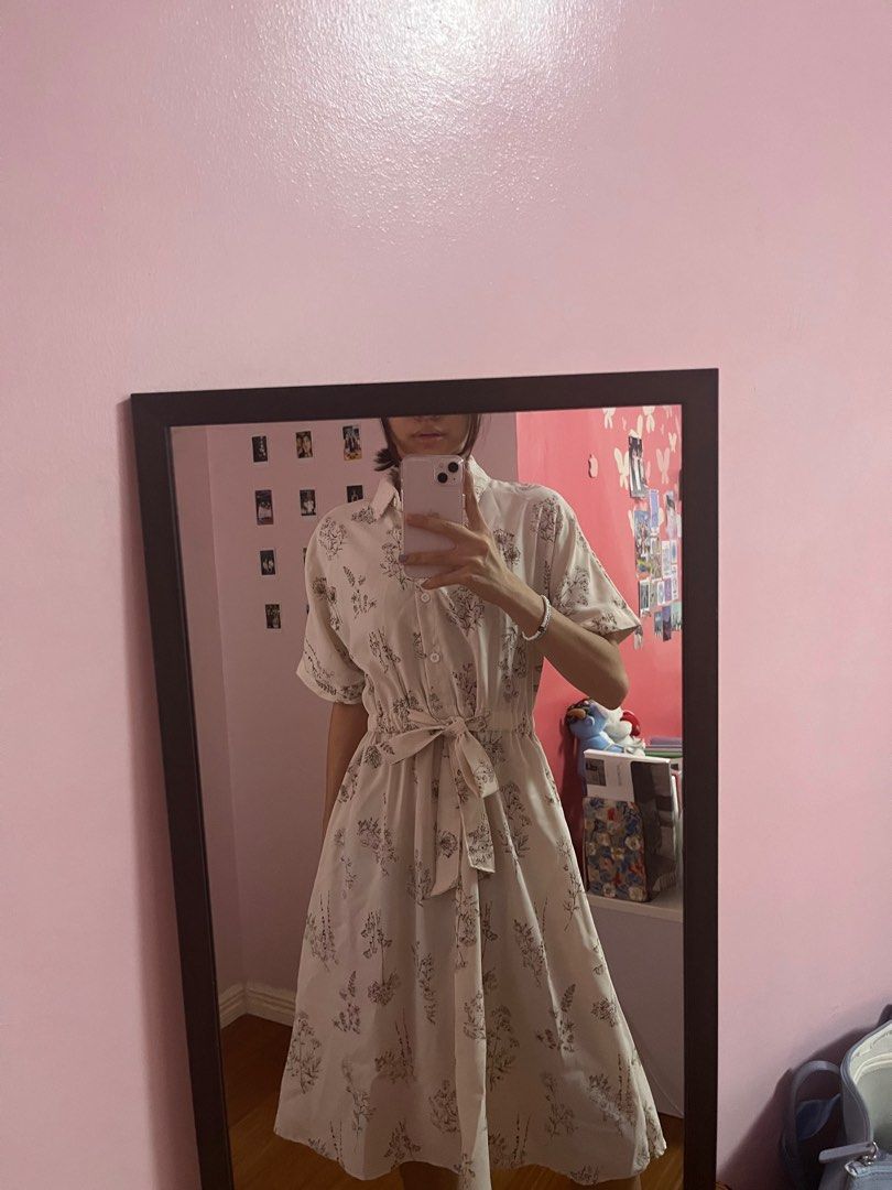 Casual flowy cream dress (Category: Dresses) located in Manila. Submitted by ffaayee (Listing ID 1277462852, Image 2). Description: Brand: na Size: S Model size Bust: 31 Waist: 23 Height: 5’5 ✨shipping fee should be shouldered by the buyer ✨loc: mnl/tarlac city ✨mnl meetup: around ust/ espana ✨mop: gcash ✨mod: lalamove (mnl) , ggx.