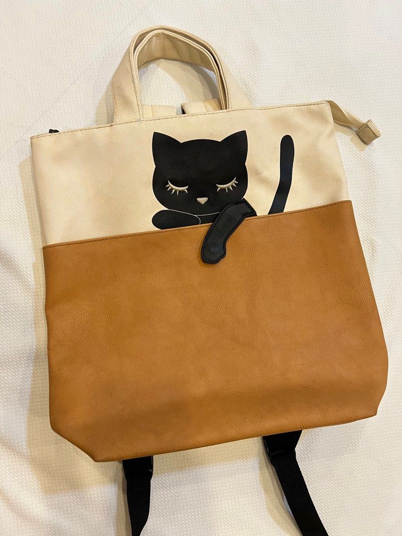 cat leather bag