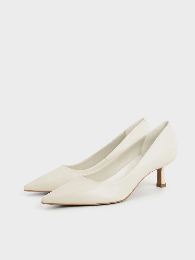 White kitten heel pumps hot sale
