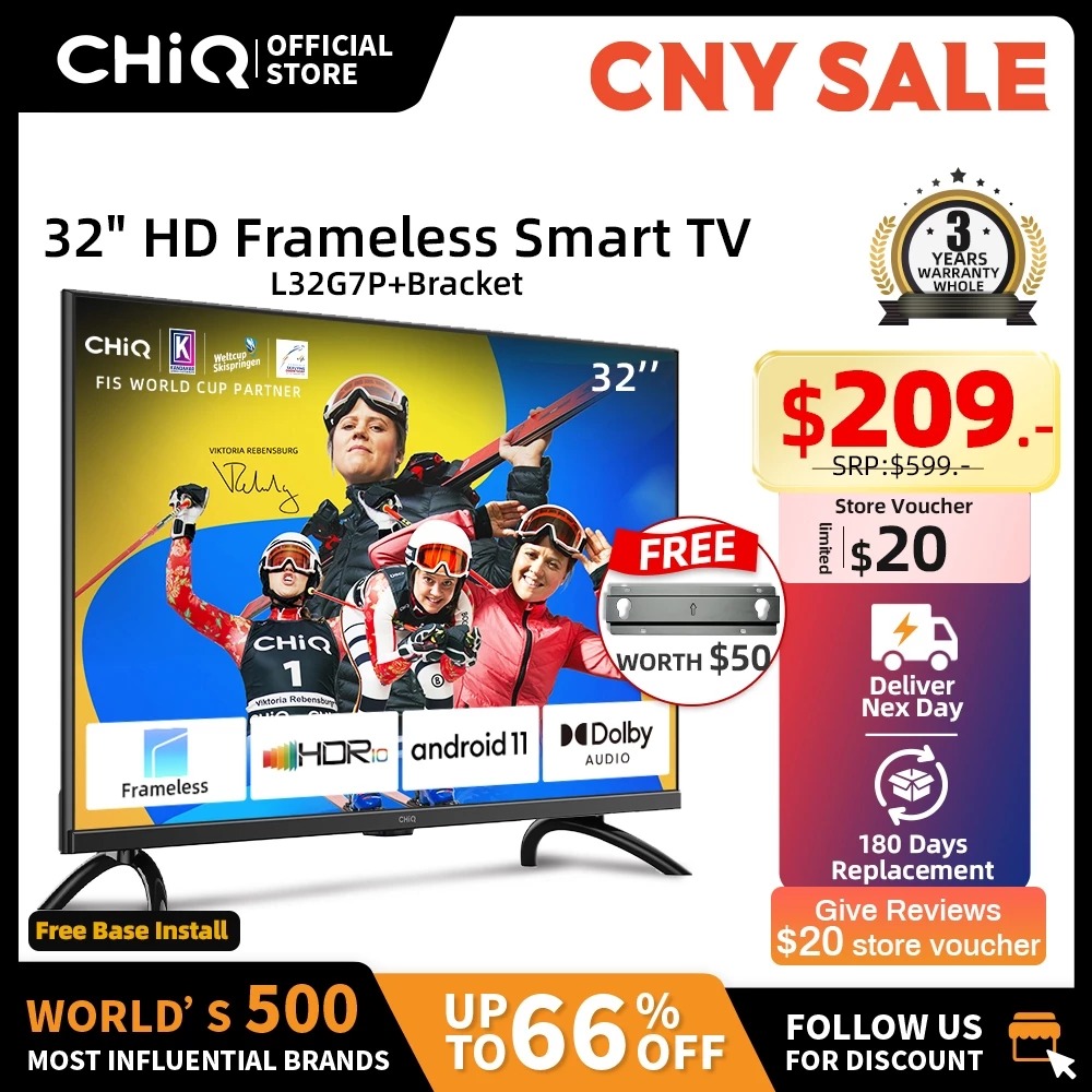 CHiQ 32-Inch LED HD Google Frameless TV