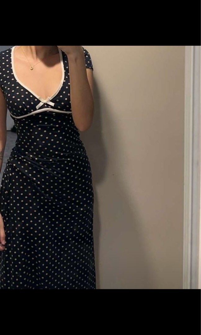 Topshop spot plunge hotsell neck midi dress