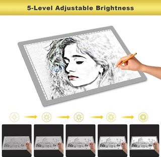comzler Light Board, A4 Tracing Light Box, Magnetic Light Pad, Light Table for Tracing, LED Light Drawing Board, Sketch Pad LED Light Drawing Pad