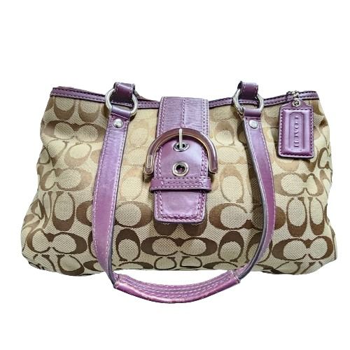 Purple metallic coach purse online