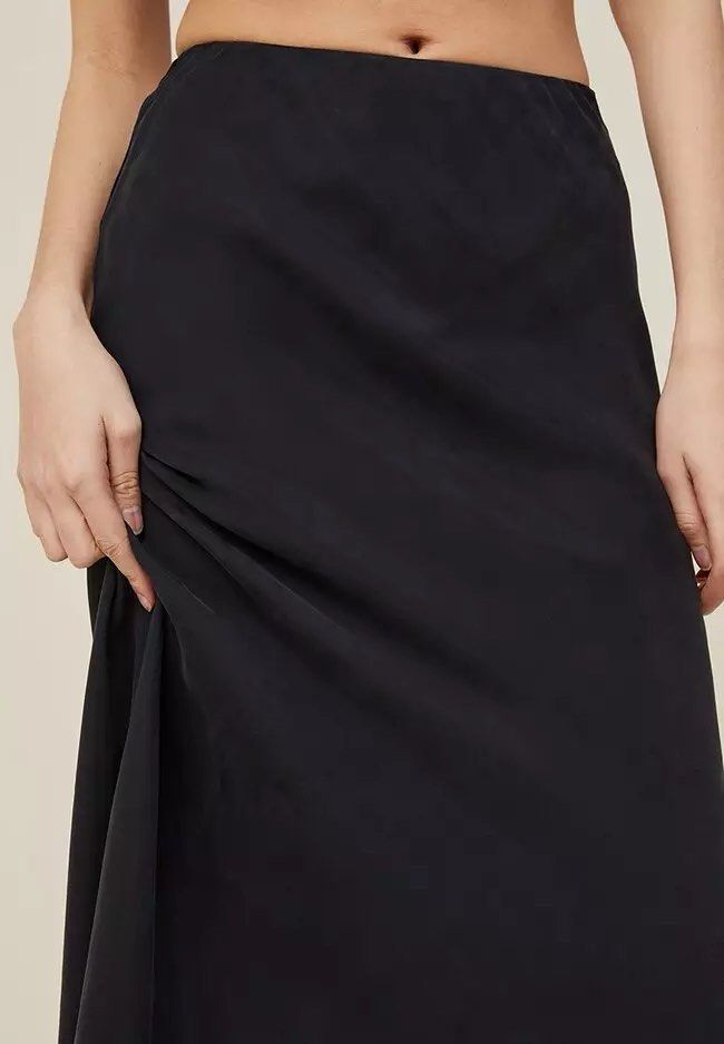 Cotton On Black Satin Maxi Skirt Women s Fashion Bottoms Skirts