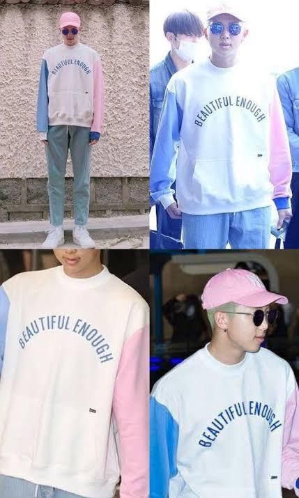 Crewneck bts beautiful enough sweater bts beautiful enough Hoodie bts jaket bts crewneck motive 3tone colour street wear korea