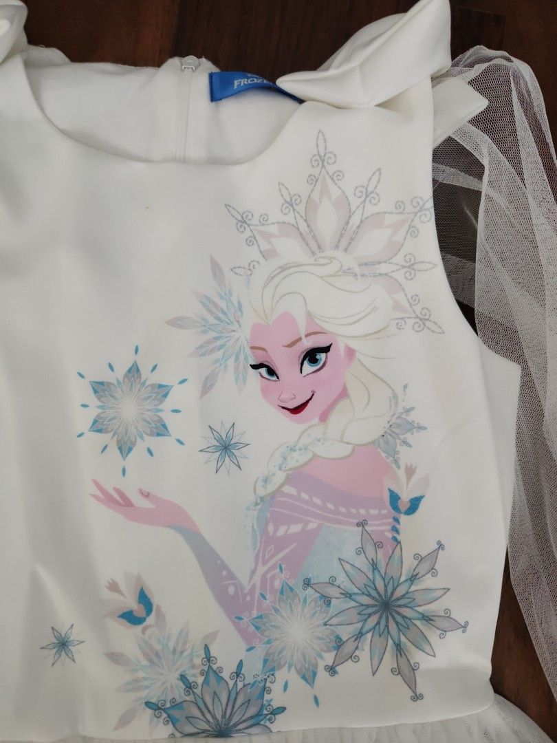 Disney Elsa white princess dress for big girl Babies Kids