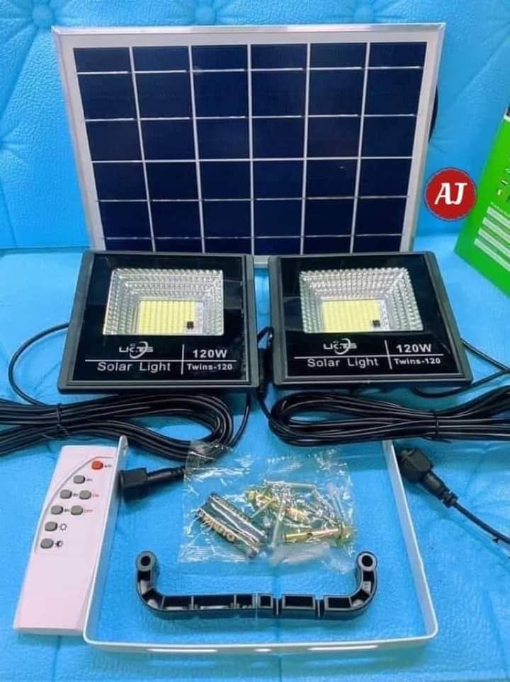 double solar light w/one solar panel, Furniture & Home Living, Lighting ...