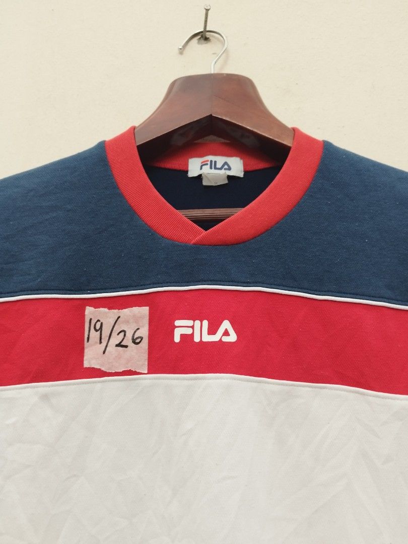 Fila T shirt Kain Sambung Men s Fashion Tops Sets Tshirts