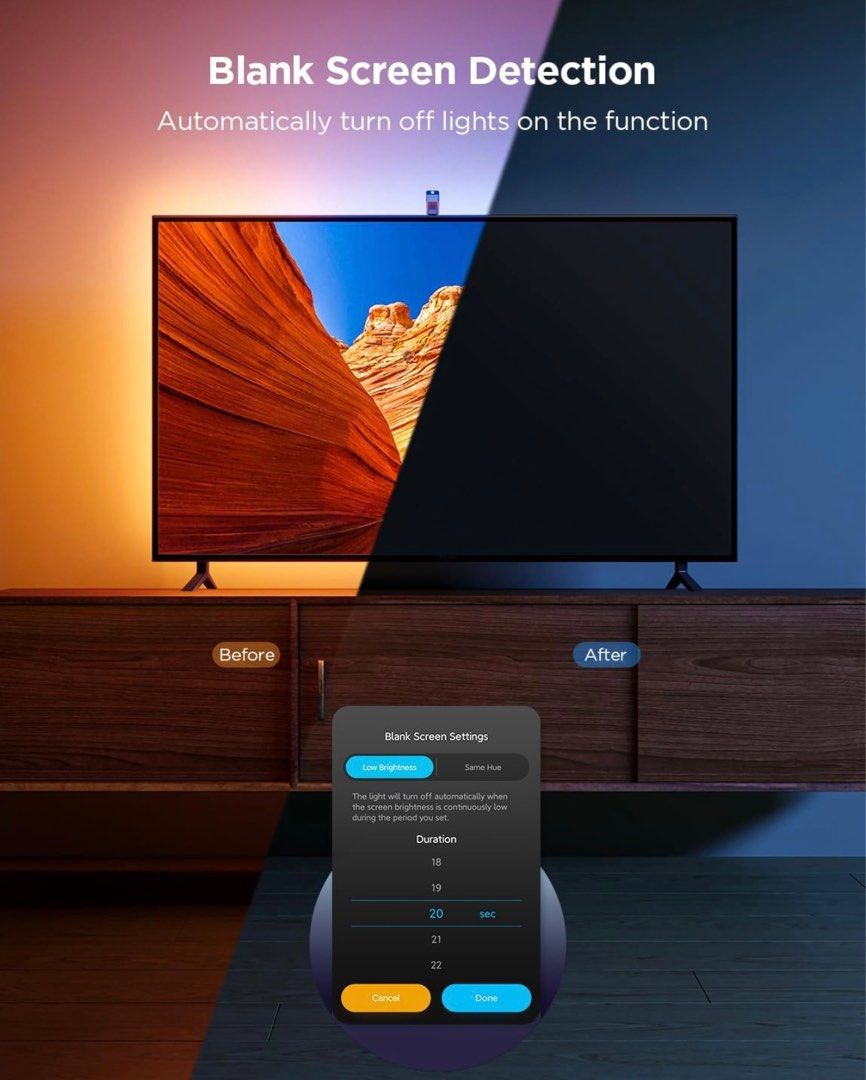 Govee H6179 TV LED Rétroéclairage RVB Bande LED pour téléviseurs 3 m