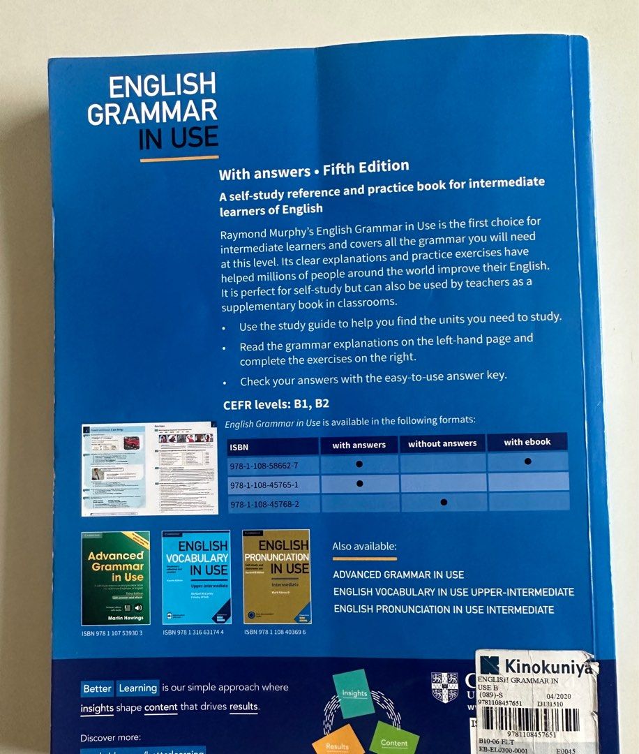 English Grammar in Use Fifth Edition, Grammar, Vocabulary and  Pronunciation
