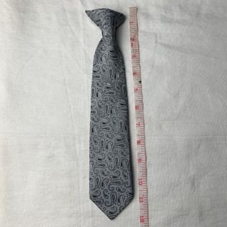 Gray Paisley Kids Clip Necktie