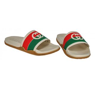 White gucci cheap slides mens