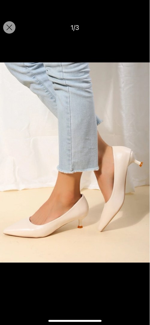 White high 2024 heel court shoes