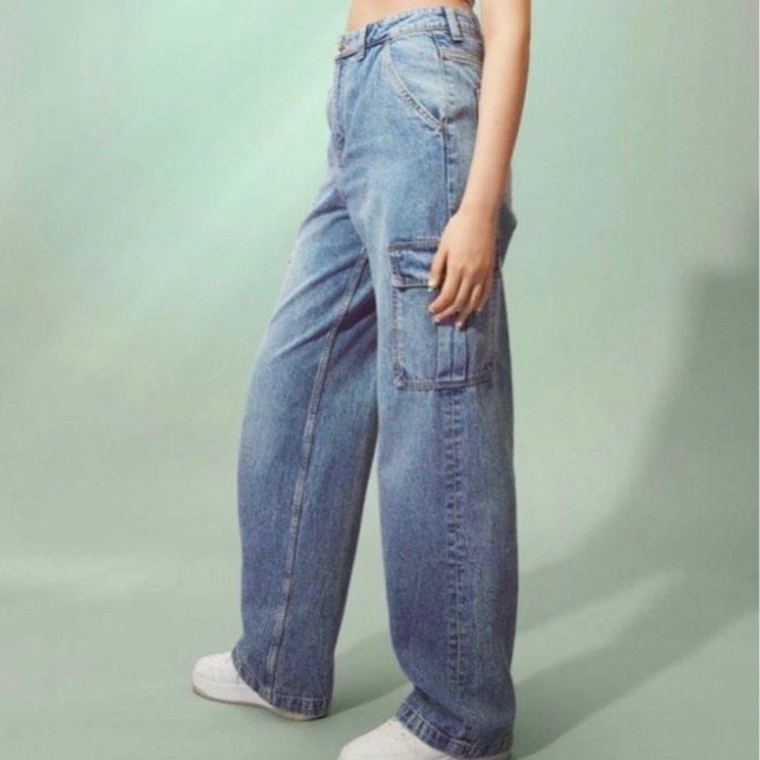 H&M Cargo Jeans, Women's Fashion, Bottoms, Jeans & Leggings on
