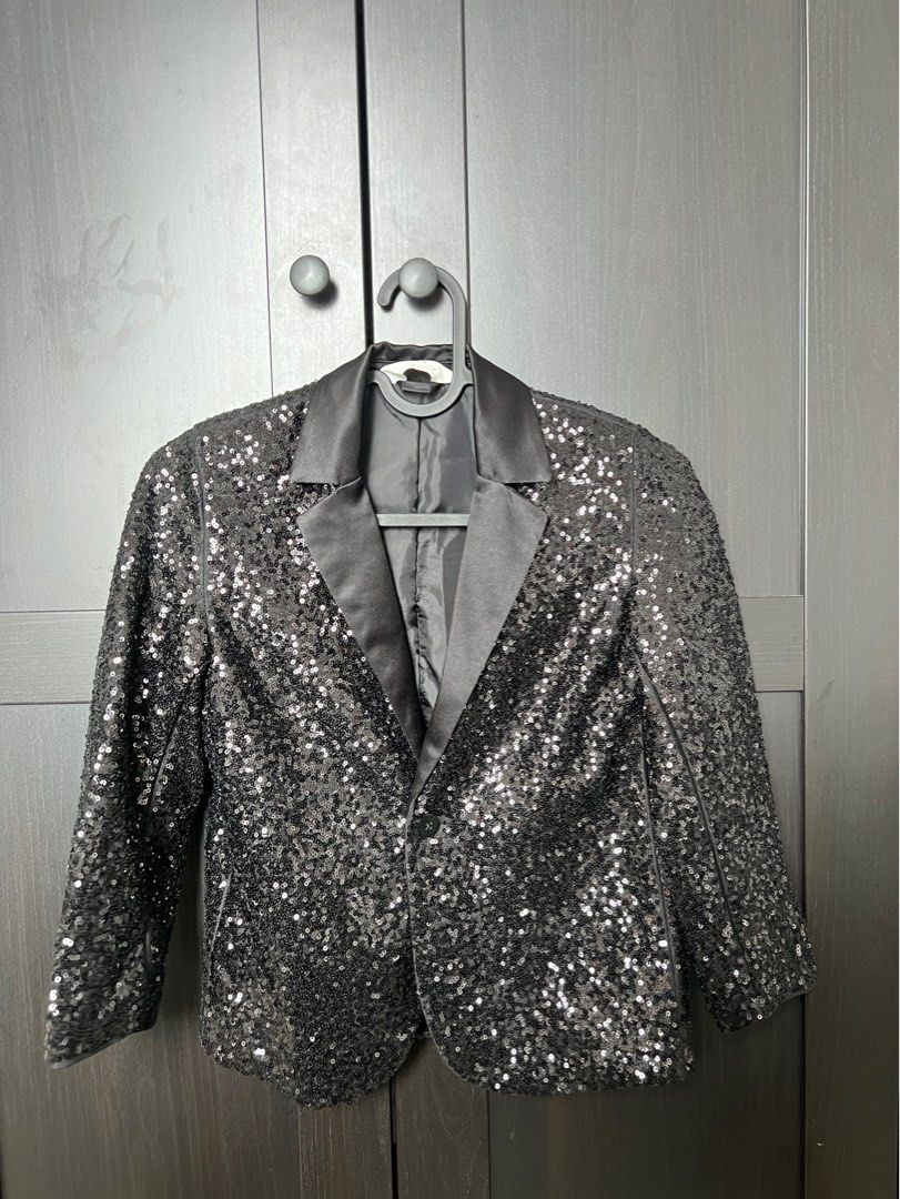 H&m top sequin blazer