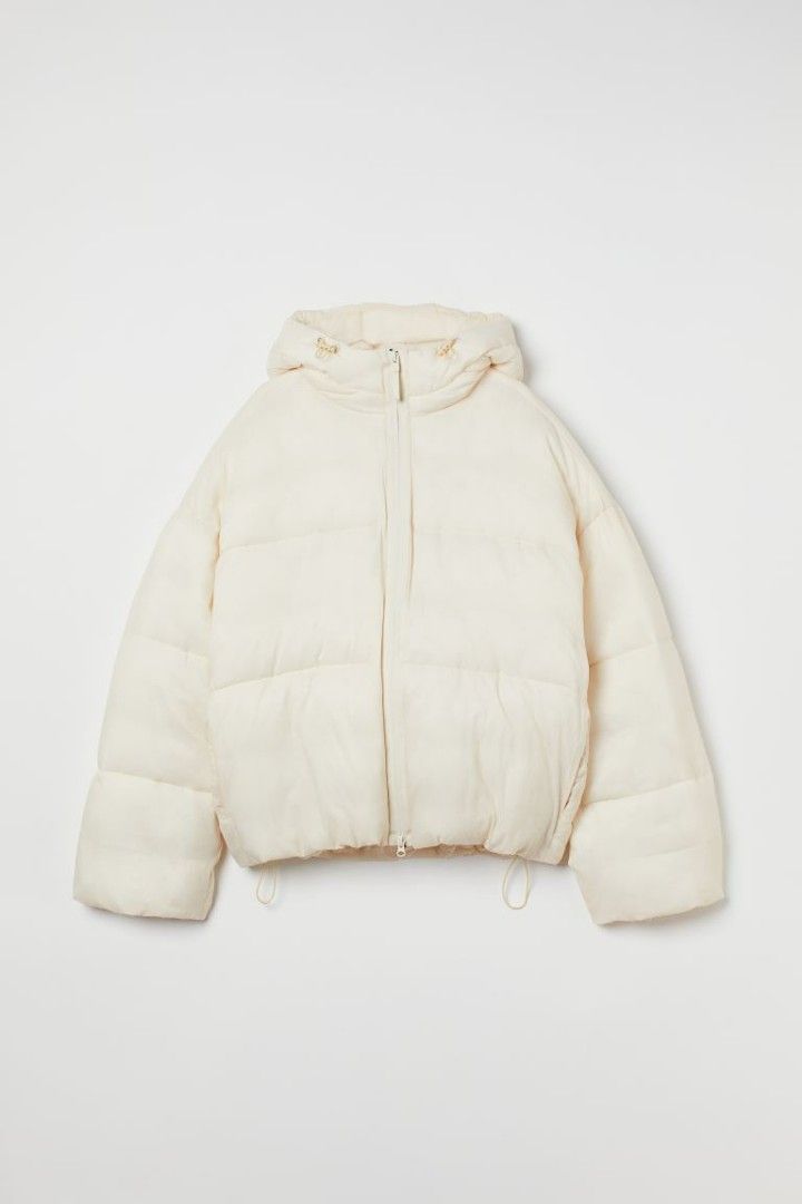 H M White Puffer Jacket Women s Fashion Coats Jackets and