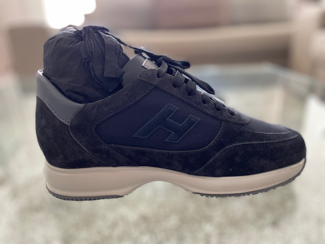 Mens leather clearance lace up sneakers