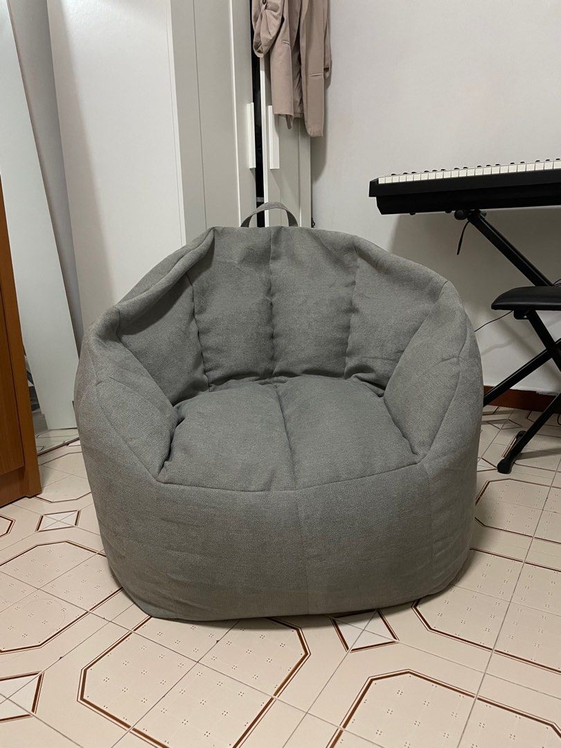 Hooga Grey Seashell Bean Bag Furniture Home Living Furniture