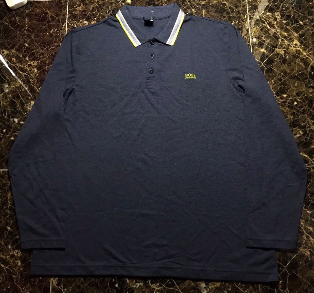 Hugo boss grey and yellow polo hotsell