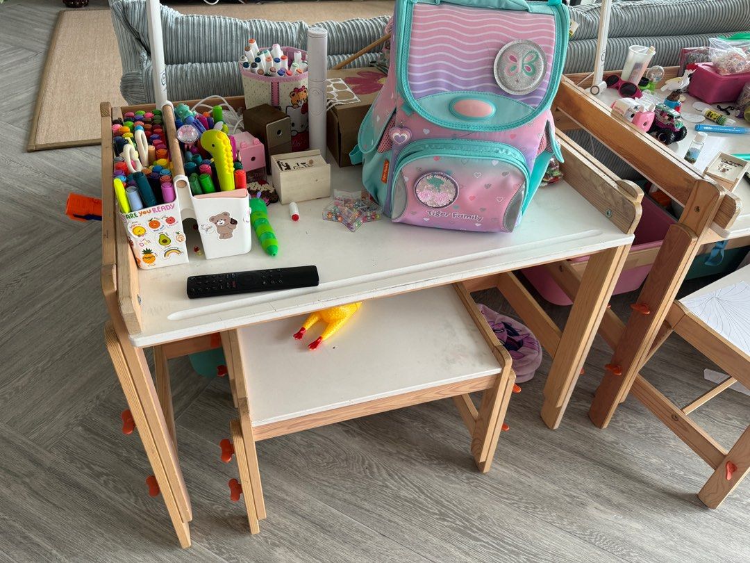 IKEA Children's desk, adjustable kids table and chair, Babies & Kids