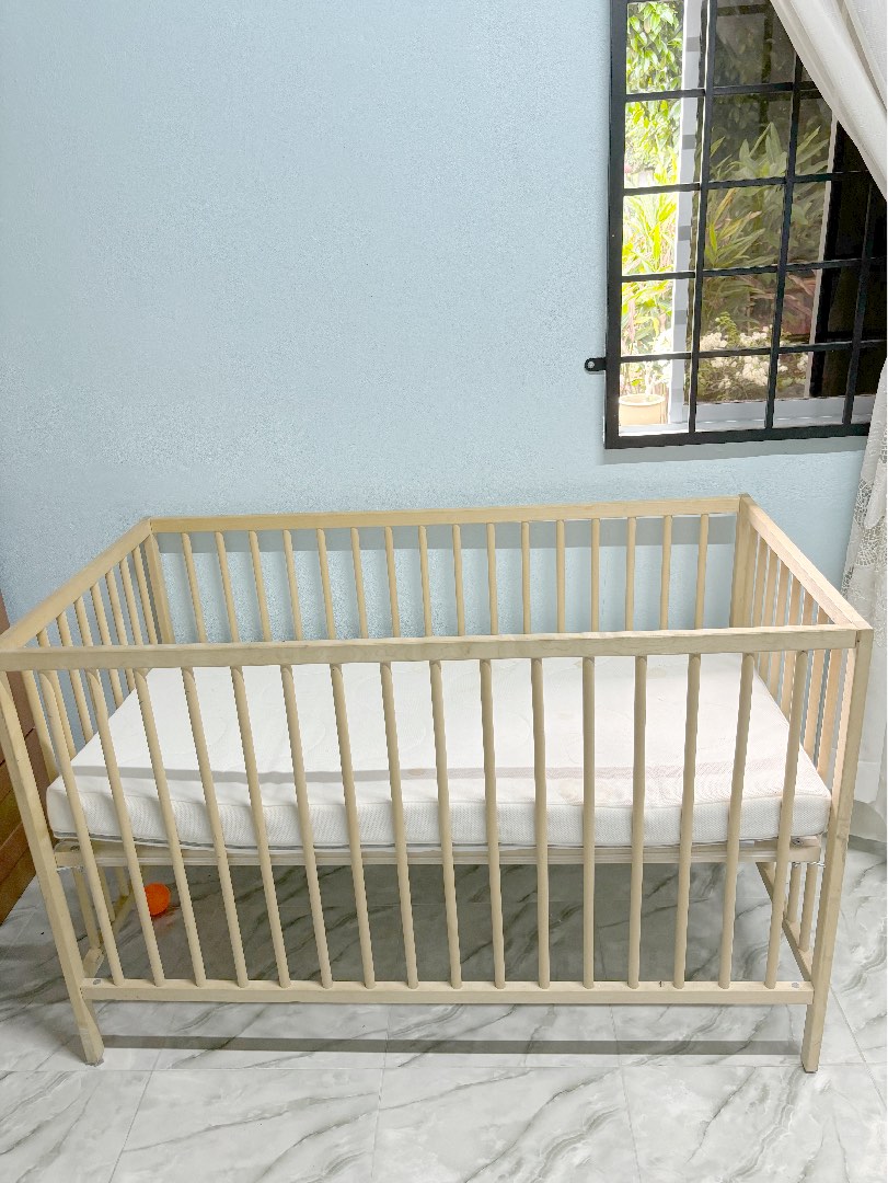 IKEA Sniglar Baby Cot with Mattress (KRUMMELUR), Babies & Kids, Baby