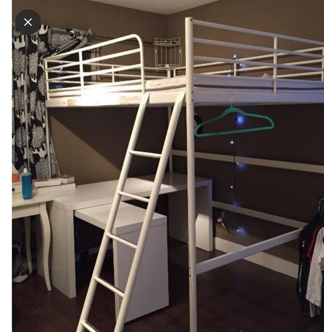 Ikea Tromso loft bed double size( Dismantled) and mattress, Furniture