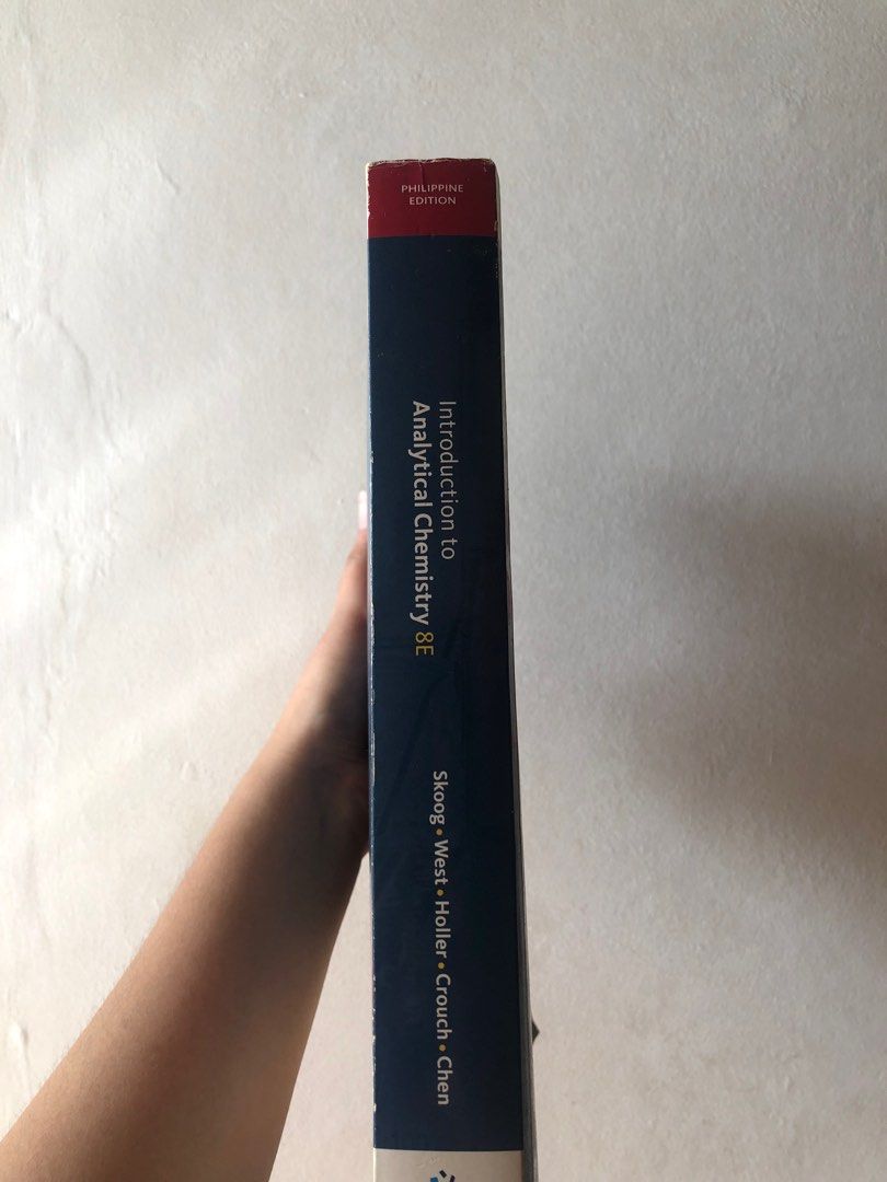 Introduction to Analytical Chemistry 8th Ed (Category: Textbooks) located in Noveleta. Submitted by danisay (Listing ID 1277373198, Image 3). Description: Bought this for 1k+ sa school mismo. Original copy. Nakatambak na lang sa bahay. May surname ko sa ilalim and my pencil writings ang highlights sa important points. Kunin niyo na pls. Awa na lang.
