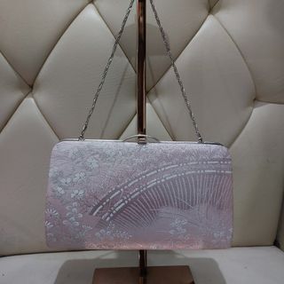 Japan silk pink pearl color handbag/party bag