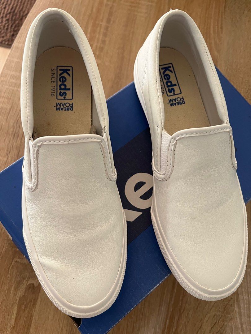 Keds Anchor Slip Leather Women s Fashion Footwear Sneakers on