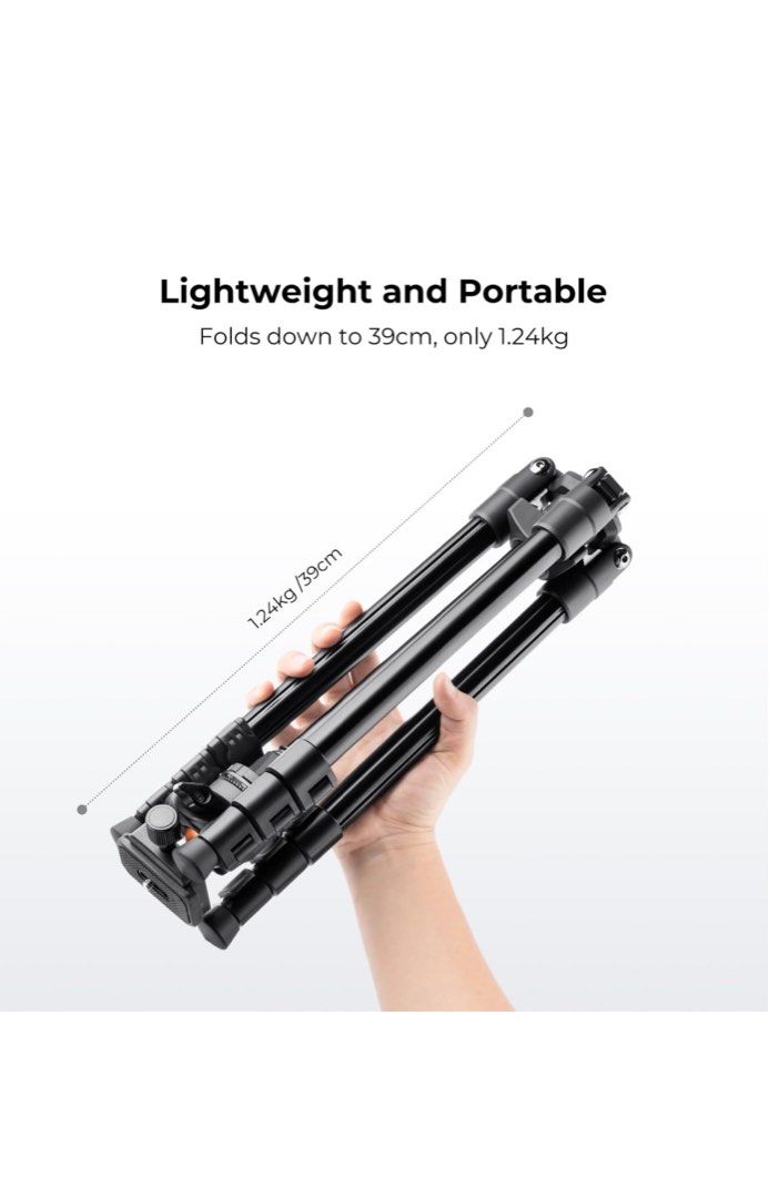 K&F CONCEPT 63.8''/1.63m Aluminum Travel Tripod 8kg/17.6lbs Load Reflexible Toggle Lock K234A0+BH-28L with CNC BH-28L Head, with Mobile Phone Clip62863063457025112