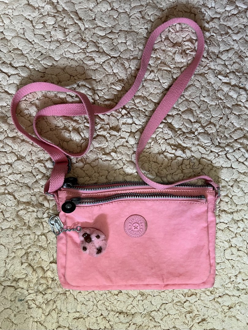 Kipling Women s Mikaela Neon pink Crossbody Bag with Adjustable