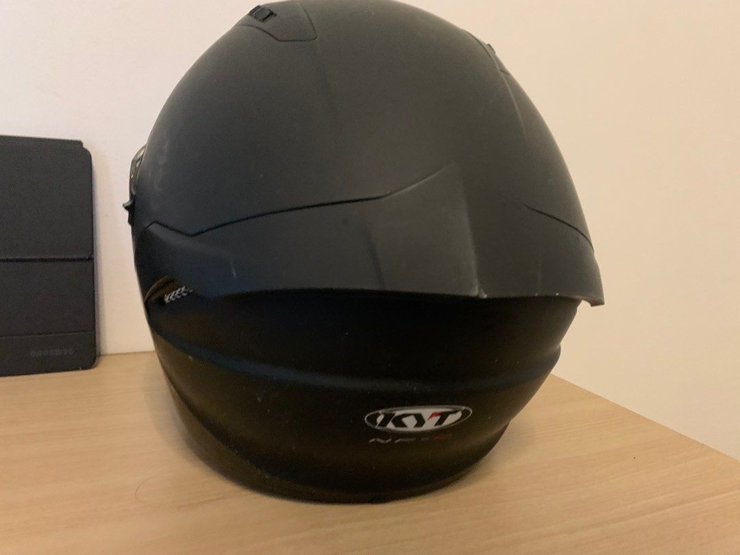KYT nfr matte black with visor, Auto Accessories on Carousell