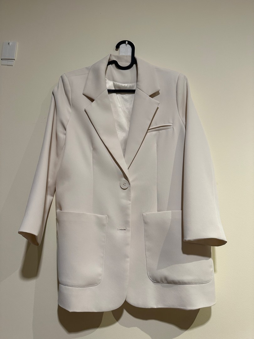 Lady s White Blazer easy match Women s Fashion Coats Jackets