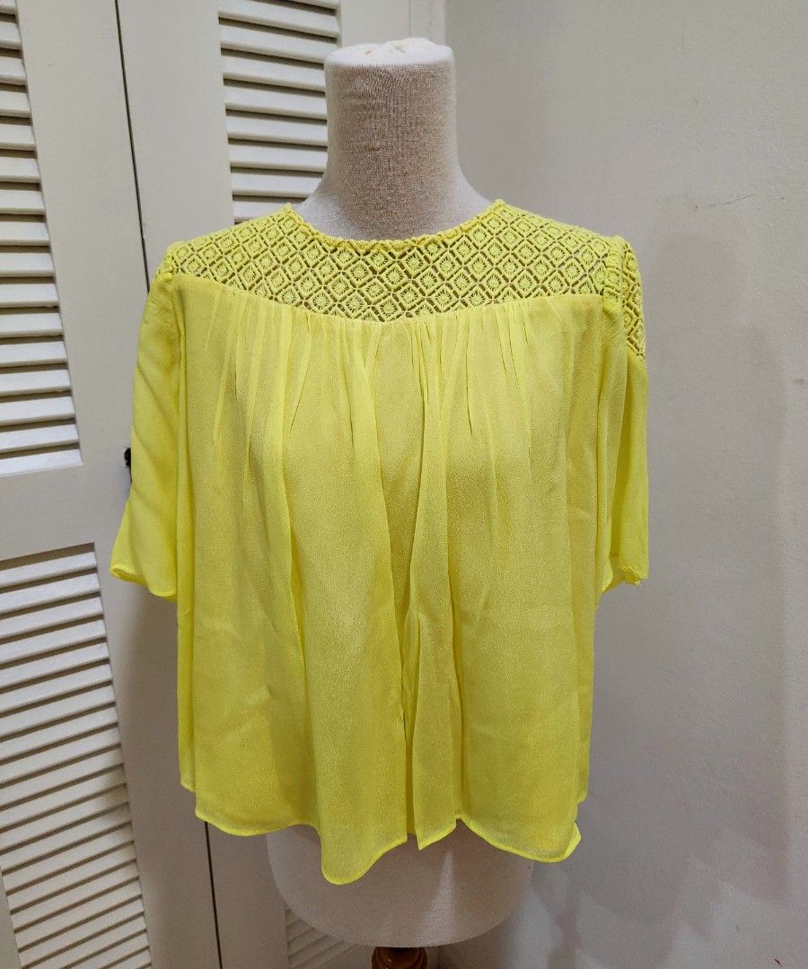 Yellow chiffon top clearance