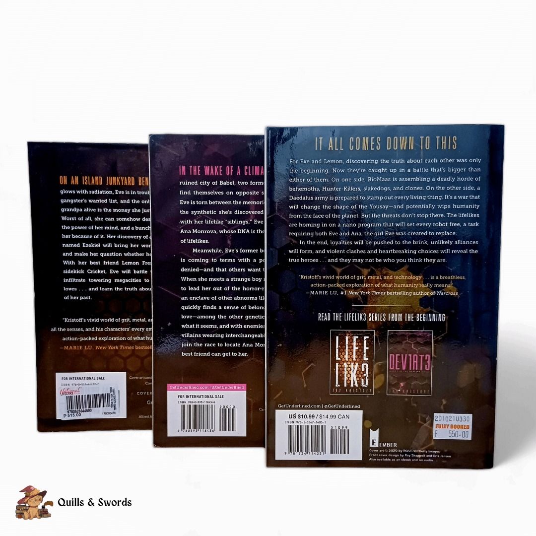 LIFEL1K3 Trilogy by Jay Kristoff First Print, Hobbies & Toys, Books ...
